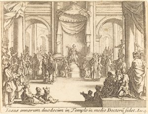 Kristus disputerar med läkarna av Jacques Callot
