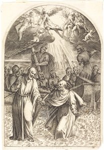 Kristus går på vattnet [andra plattan] av Jacques Callot