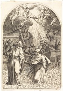 Kristus vandrar på vattnet [andra planschen] av Jacques Callot