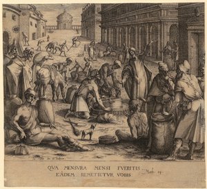 Kristus och spannmålshandlarna av Jacques Callot