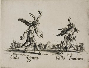 Cicho Sgarra - Collo Francisco, platta 6 från Balli di Sfessania av Jacques Callot