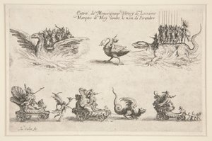 Strid vid Barrièren, inträde av Monsignor Henry av Lorraine av Jacques Callot
