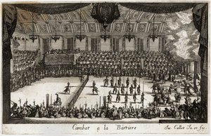 Combat a la barriere: turneringen ... (gravyr) av Jacques Callot