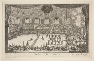 Bekämpa? Barriär, strid av Jacques Callot