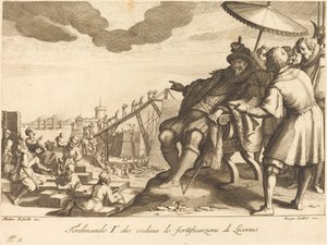 Konstruktion och befästning av hamnen i Livorno av Jacques Callot