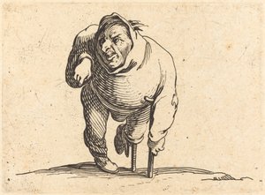 Kryppling med krycka och träben av Jacques Callot