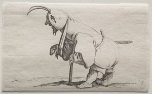 Krympling med huva. av Jacques Callot