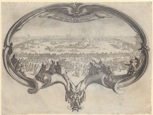 Detalj ur ”Monseigneur Henry de Lorraines intåg”, blad 10 i serien ”Turneringen” av Jacques Callot