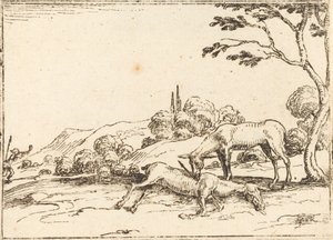 Doe som sörjer sitt föl. av Jacques Callot