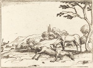 Doe som sörjer sitt föl av Jacques Callot