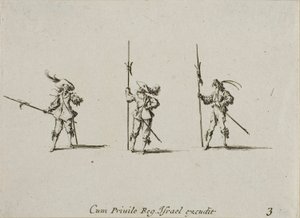 Drill med halberder, plansch tre ur De militära övningarna av Jacques Callot