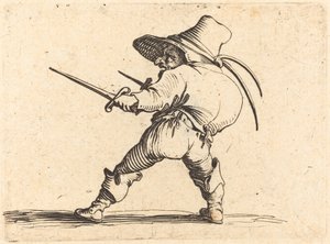 Duellist med svärd och dolk av Jacques Callot