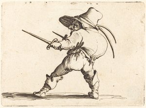Duellist med svärd och dolk av Jacques Callot