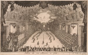 Hertig Karl IV anländer till fots, ur Combat à la Barrière av Jacques Callot