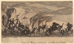 Ankomsten av Monsieur de Couvonge och Monsieur de Chalabre, blad 5 i serien ”Turneringen” av Jacques Callot