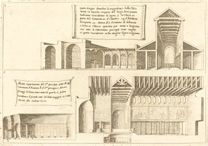 Förhöjning av kyrkor inklusive den heliga krubban, 1619. av Jacques Callot