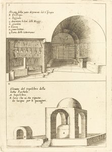 Upphöjningar av den heliga krubban och Rakels grav av Jacques Callot