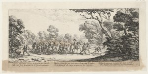 Upptäckten av brottslingarna, blad 9 i serien ”Krigets fasor” av Jacques Callot