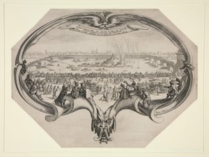 Festival för färgarna och vävarna i Florens, 25 juli 1619 på Arno. av Jacques Callot