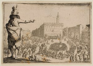 Fest på Piazza della Signoria i Florens, ur ”Capricci” (florentinsk utgåva) av Jacques Callot