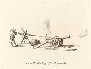 Avfyra kanonen, 16341635. av Jacques Callot