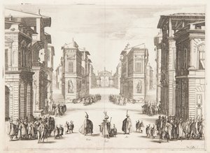 Första akten av Soliman av Jacques Callot