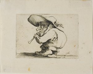 Flageolet Player, från Varie Figure Gobbi av Jacques Callot