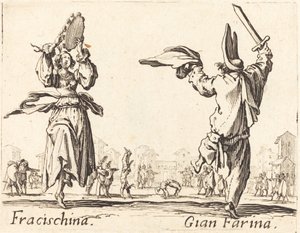 Fracischina och Gian Farina av Jacques Callot
