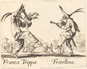 Franca Trippa och Fritellino, ca. 1622. av Jacques Callot