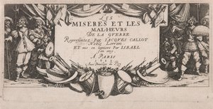 Frontispice för The Large Miseries of War av Jacques Callot