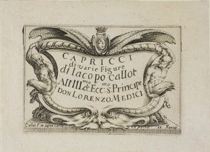 Frontispice, från Caprices av olika figurer (The Caprices) - The Nancy Set av Jacques Callot