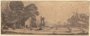 Trädgård, blad 1 i serien ”De fyra landskapen” av Jacques Callot