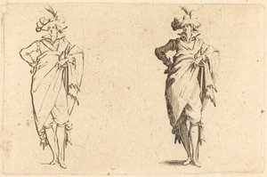 Gentleman sett framifrån med handen på höften av Jacques Callot