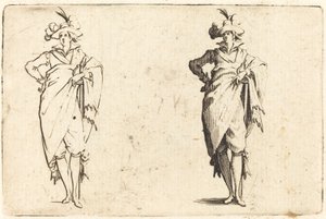 Gentleman sett framifrån med handen på höften av Jacques Callot
