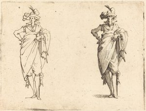Gentleman sett framifrån med handen på höften av Jacques Callot