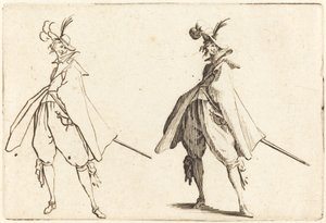 Gentleman i stor mantel, framifrån av Jacques Callot