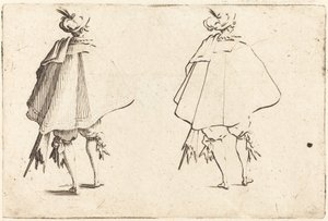 Gentleman in Large Mantle, sedd bakifrån av Jacques Callot