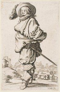 Gentleman in a Fur-Trimmed Cloak, från serien "The Nobility of Lorraine" av Jacques Callot