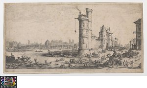 Utsikt över Pont Neuf av Jacques Callot
