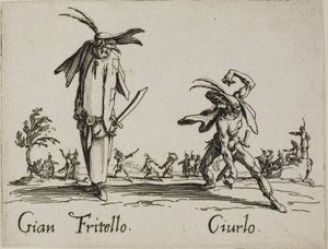 Gian Fritello - Ciurlo, platta 7 från Balli di Sfessania av Jacques Callot