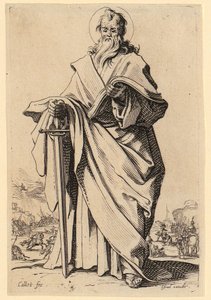 Jungfru Maria, blad 3 ur serien "Jesus, de tolv apostlarna och Maria" av Jacques Callot