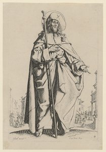 Sankt Jakob den äldre, blad 7 ur serien "Jesus, de tolv apostlarna och Maria" av Jacques Callot