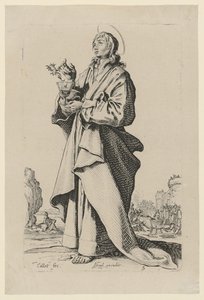 Den helige Johannes Evangelisten, blad 8 i serien ”Jesus, de tolv apostlarna och Maria” av Jacques Callot