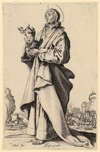 Johannes evangelisten, blad 8 ur serien "Jesus, de tolv apostlarna och Maria" av Jacques Callot