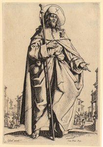Sankt Petrus, blad 4 ur serien "Jesus, de tolv apostlarna och Maria" av Jacques Callot
