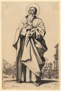 Sankt Tomas, blad 10 ur serien ”Jesus, de tolv apostlarna och Maria” av Jacques Callot