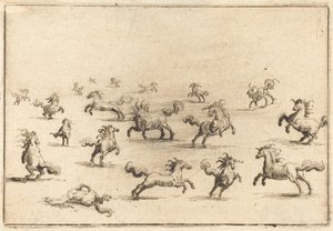 Hästar som springer av Jacques Callot