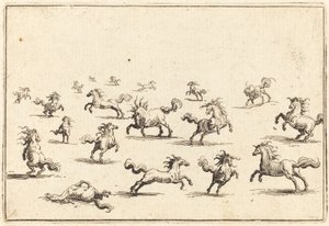 Hästar som springer av Jacques Callot