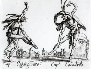 I Balli de Spessanei, eller Den stora jakten (gravyr) (s/v foto) av Jacques Callot