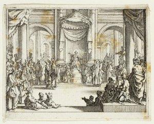 Jesus bland läkarna, från Nya testamentet av Jacques Callot